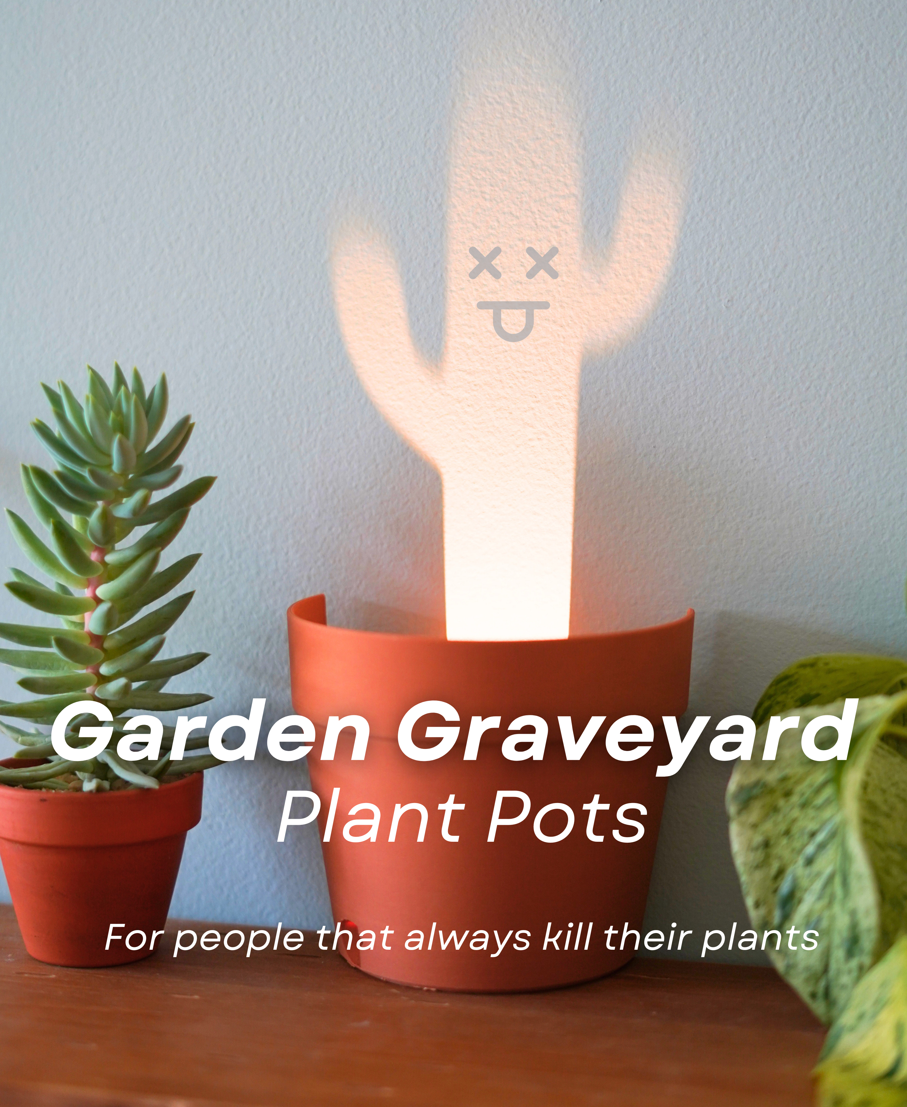 Garden Graveyard - Plant Pot Light Projections for people that